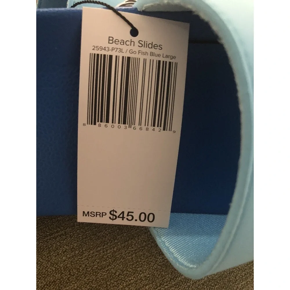 VERA BRADLEY Beach Slides womens Go Fish Blue sz Large 9-10 NWT MSRP $45